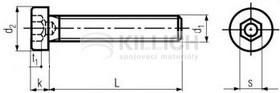 Šroub metrický s nízkou válcovou hlavou a vnitřním šestihranem DIN 6912