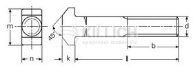 Šroub metrický s T hlavou DIN 186
