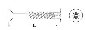 Univerzální vrut do dřeva se zápustnou hlavou a křížovou drážkou, částečný závit, DIN 7505C