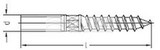 Dowel screw with wood and metric thread, torx