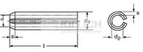 Spring type straight pins slotted heavy type DIN 1481