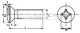 Cross recessed raised countersunk head screw DIN 966